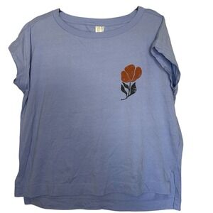 Parrot Paints For Anthropologie Size Large Have A Nice Day Blue Graphic Tee